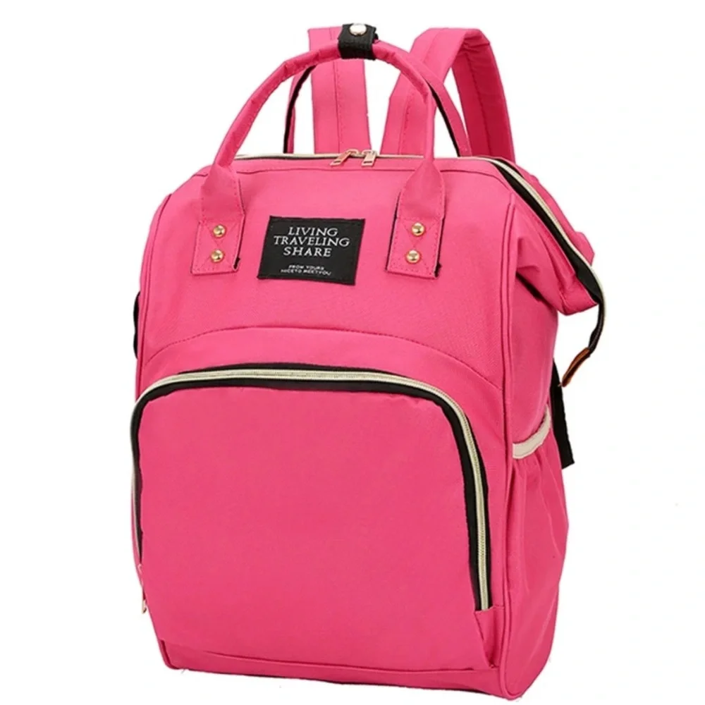 Hot Pink Baby Backpack Diaper Bag